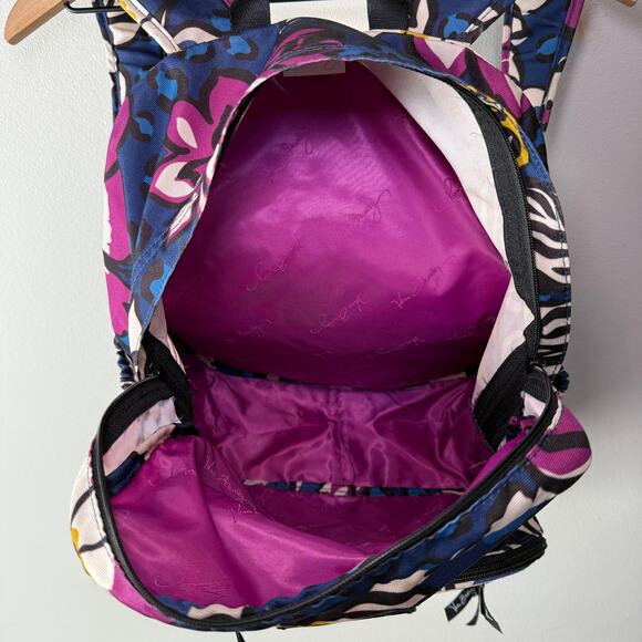 Vera Bradley Lighten Up African Violet Floral Print Large Backpack - Picture 6 of 8